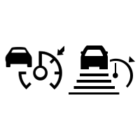 Adaptív sebességtartó automatika visszajelzőlámpái (járműtől függően)