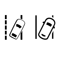 Sávelhagyásra figyelmeztető rendszer visszajelzőlámpái (járműtől függően)